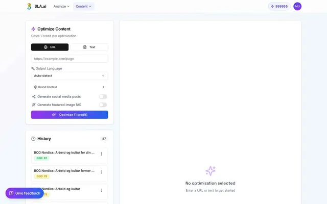 Content Optimizer with AI-guided suggestions to make pages citation-ready